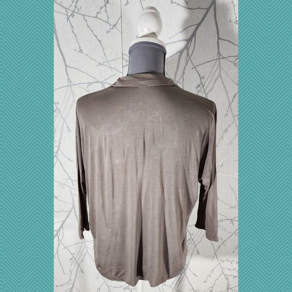 Standard James Perse Beige Taupe Jersey Knit Boxy Fit Blouse - Picture 3 of 4